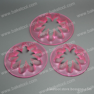 Plastic Sunflowers Shape Cake Pess mold Set with in transperant pink